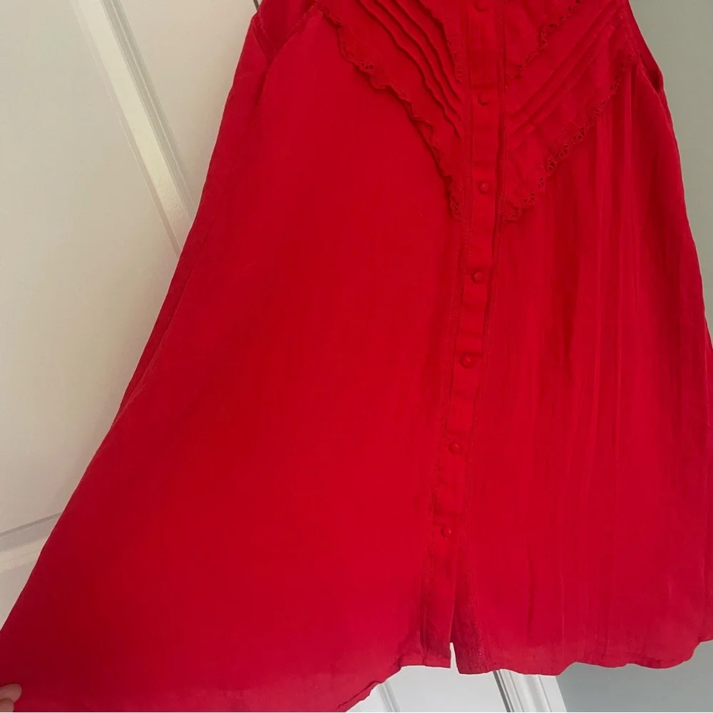 Tuckernuck Pomander Place Dutton Eyelet Sleeveless Mini Dress in Poppy Red - Picture 6 of 15